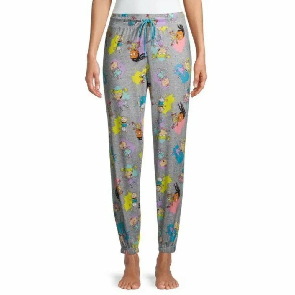 NEW Women's Printed Sleep Jogger by Briefly Stated size 3X (22W-24W)Grey Rugrats